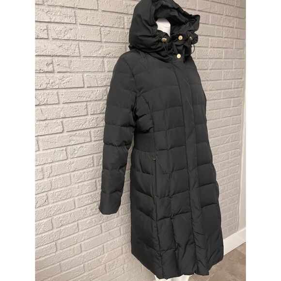 Cole Haan Signature Women Black Down Hooded Puffer Coat Size L - Picture 7 of 15